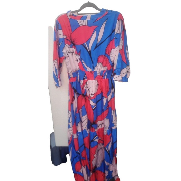 Fashion Space Maxi Dress Size Large, Blue and Pink - Picture 3 of 9